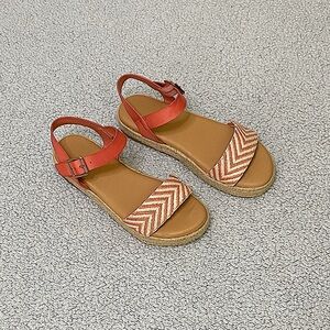 peach colored sandals